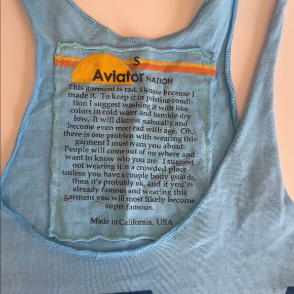 Aviator Nation Light Blue Racerback Logo Tank - Picture 3 of 3